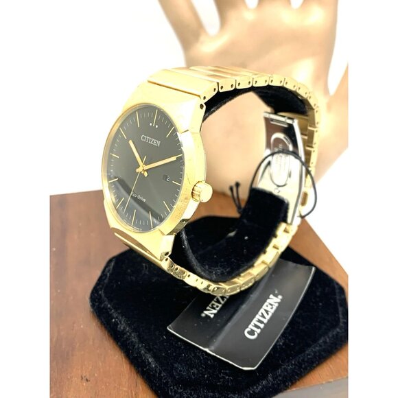 Citizen Men's Watch BM7582-56E Eco Drive Black Dial Gold Stainless Steel 40mm - Picture 2 of 15